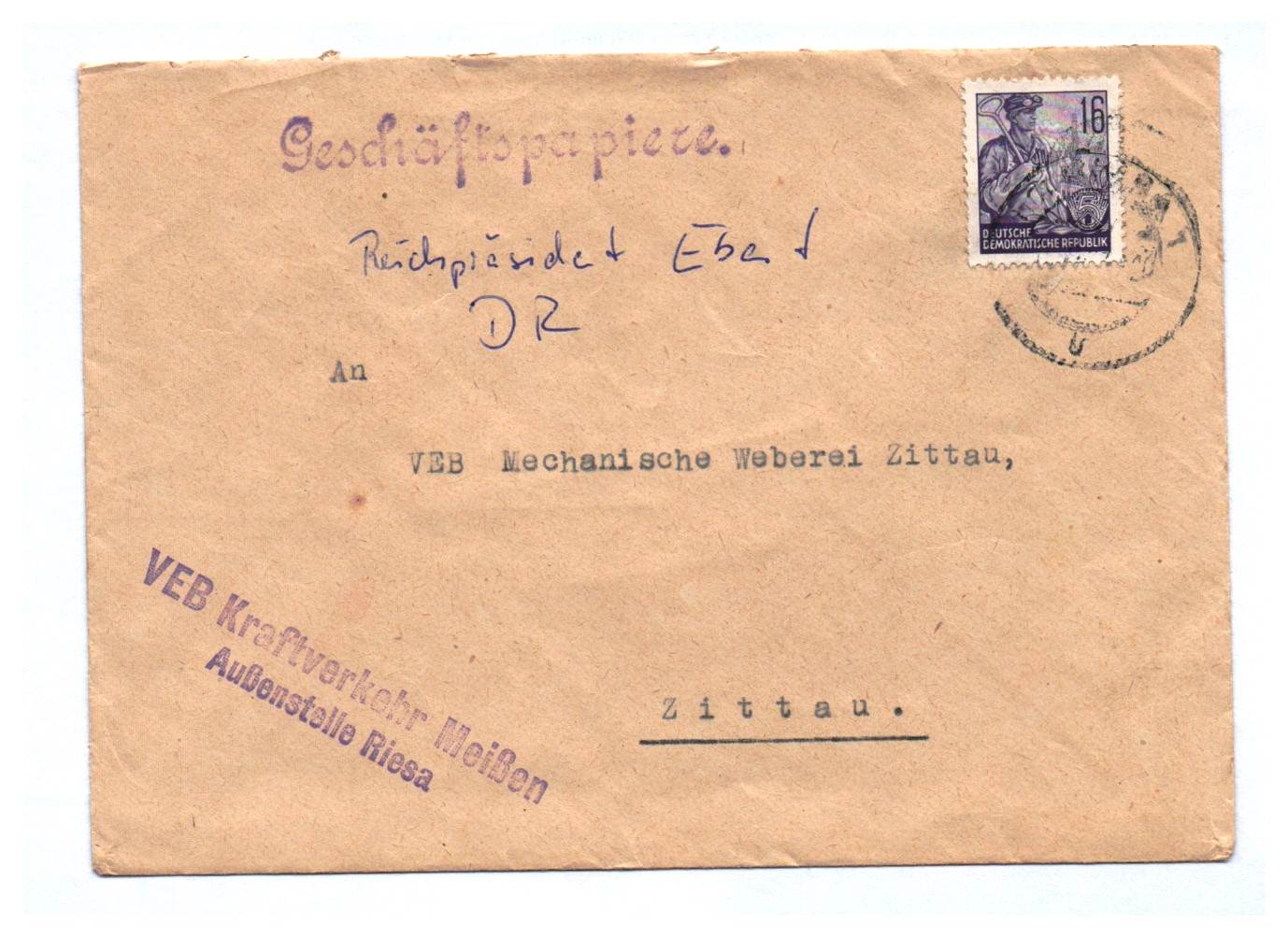 Geschäftspapiere VEB Kraftverkehr Meißen Außenstelle Riesa DDR Geschäftspapiere VEB Kraftverkehr Meißen Außenstelle Riesa DDR