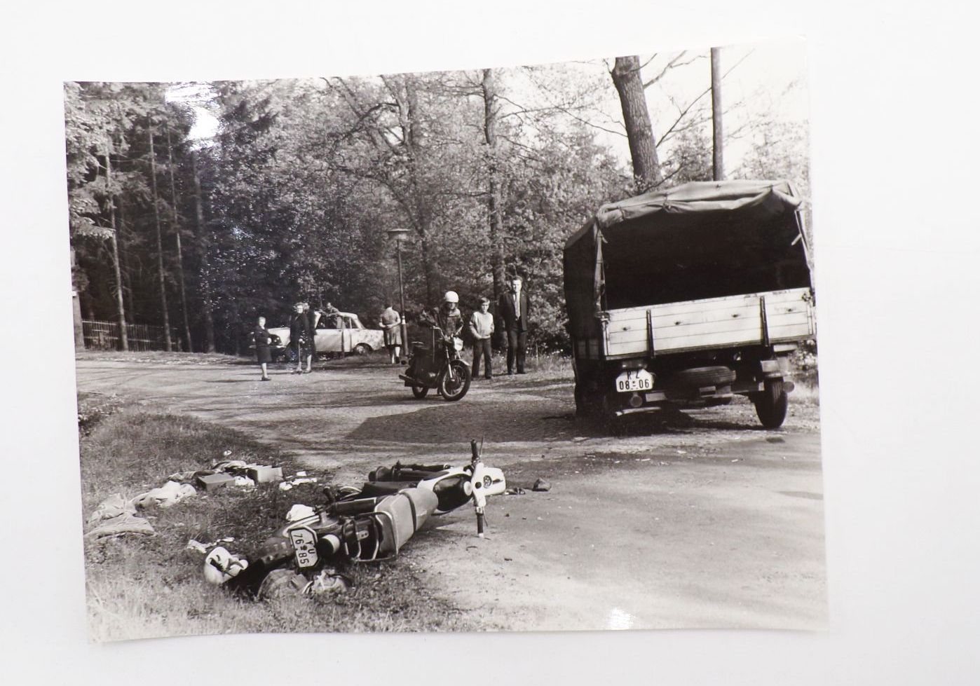 Foto Motorrad Unfall DDR Hohwald Oberlausitz Sani Barkas Großformat 3 Stück