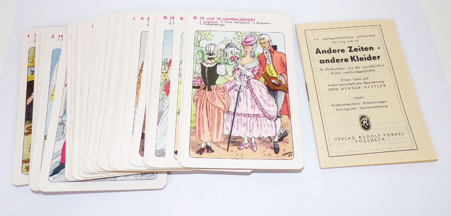 Andere Zeiten andere Kleider Kartenspiel 1958 Rudolf Forkel 