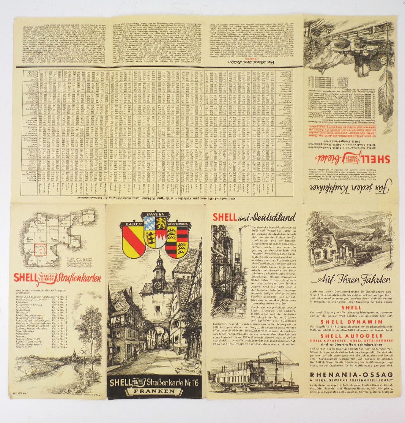 Shell Straßenkarte Nr 16 Franken