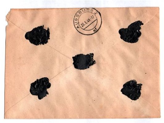 V Friedberg b Augusburg1948 Bizone Mischfrankatur Vignette 1948