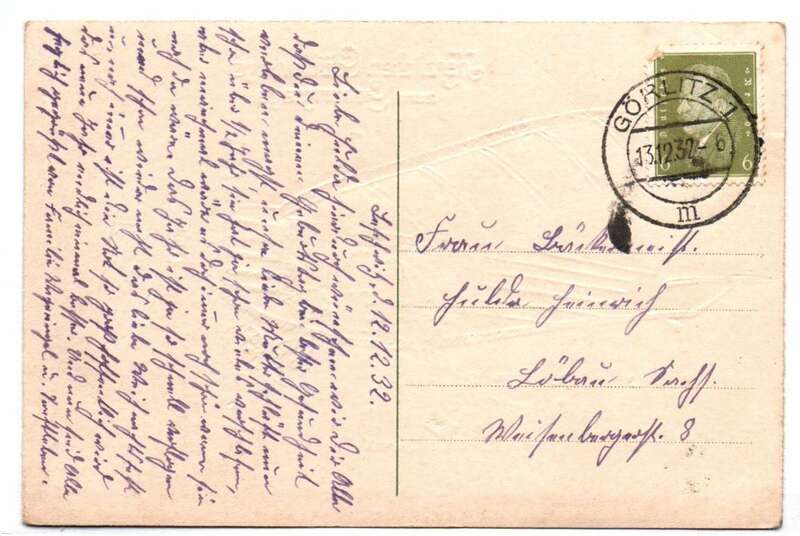 Geburtstag Postkarte Kinder fliegen Flugzeug gold geprägt 1932