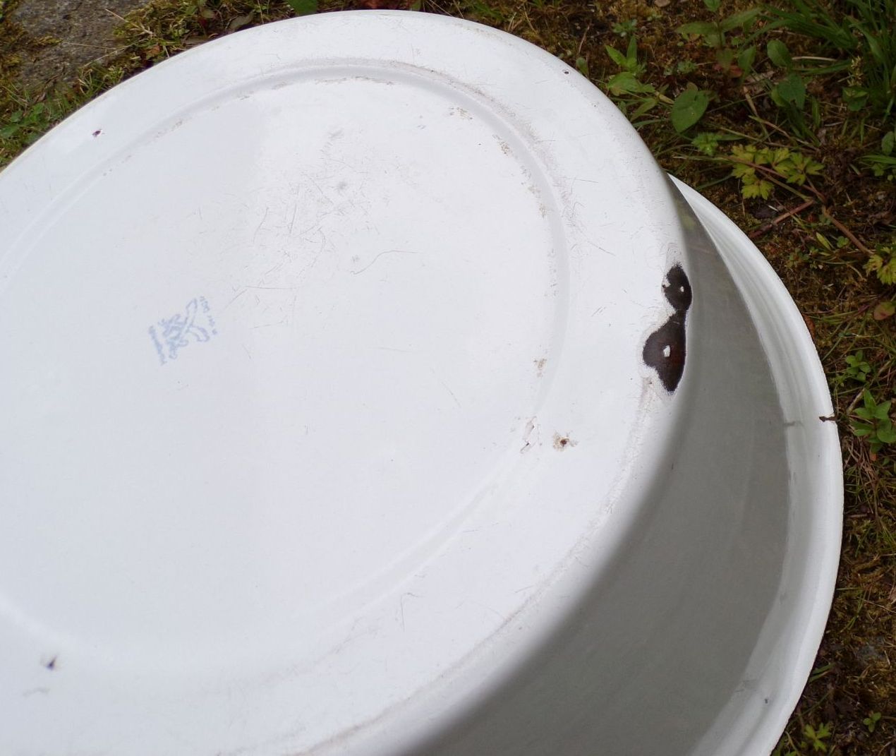 Alte Waschschüssel Pflanzschale blau weiß Email Schüssel Vintage Alte Waschschüssel Pflanzschale blau weiß Email Schüssel Vintage