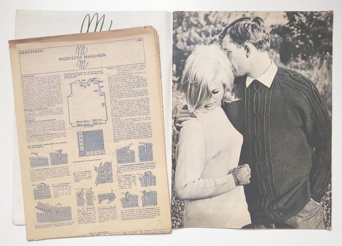 Modische Maschen 1966 Nr 1 mit Schnittmuster alte Modezeitschrift Modische Maschen 1966 Nr 1 mit Schnittmuster alte Modezeitschrift