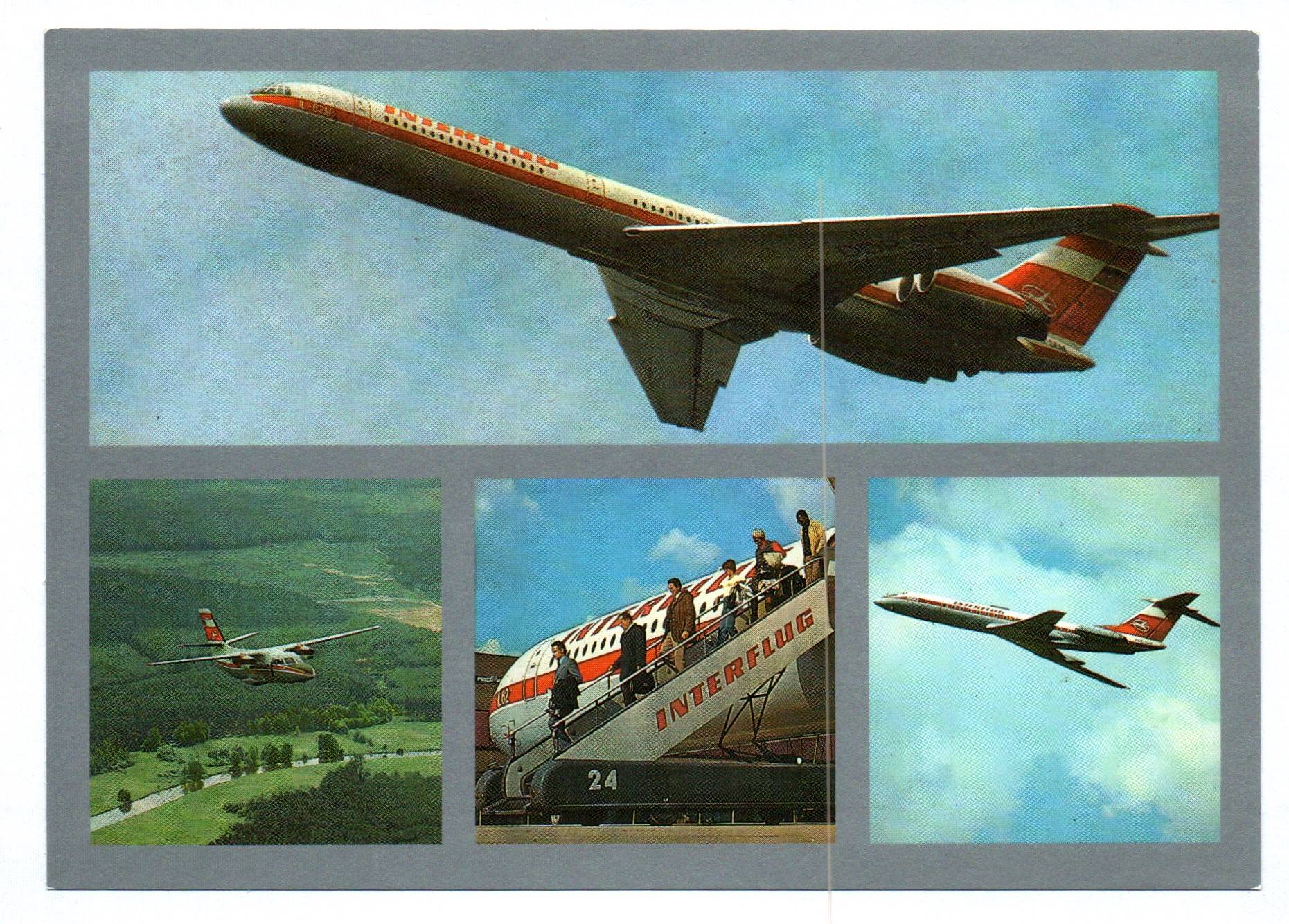 Ak Flugzeug IL-62M Interflug DDR Ausstieg Passagiere Ak Flugzeug IL-62M Interflug DDR Ausstieg Passagiere