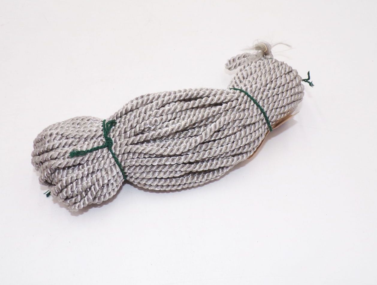 Atlaskordel Kordel Grau Schnur 25 Meter 5 mm Handarbeit Dekolitze Dekoband