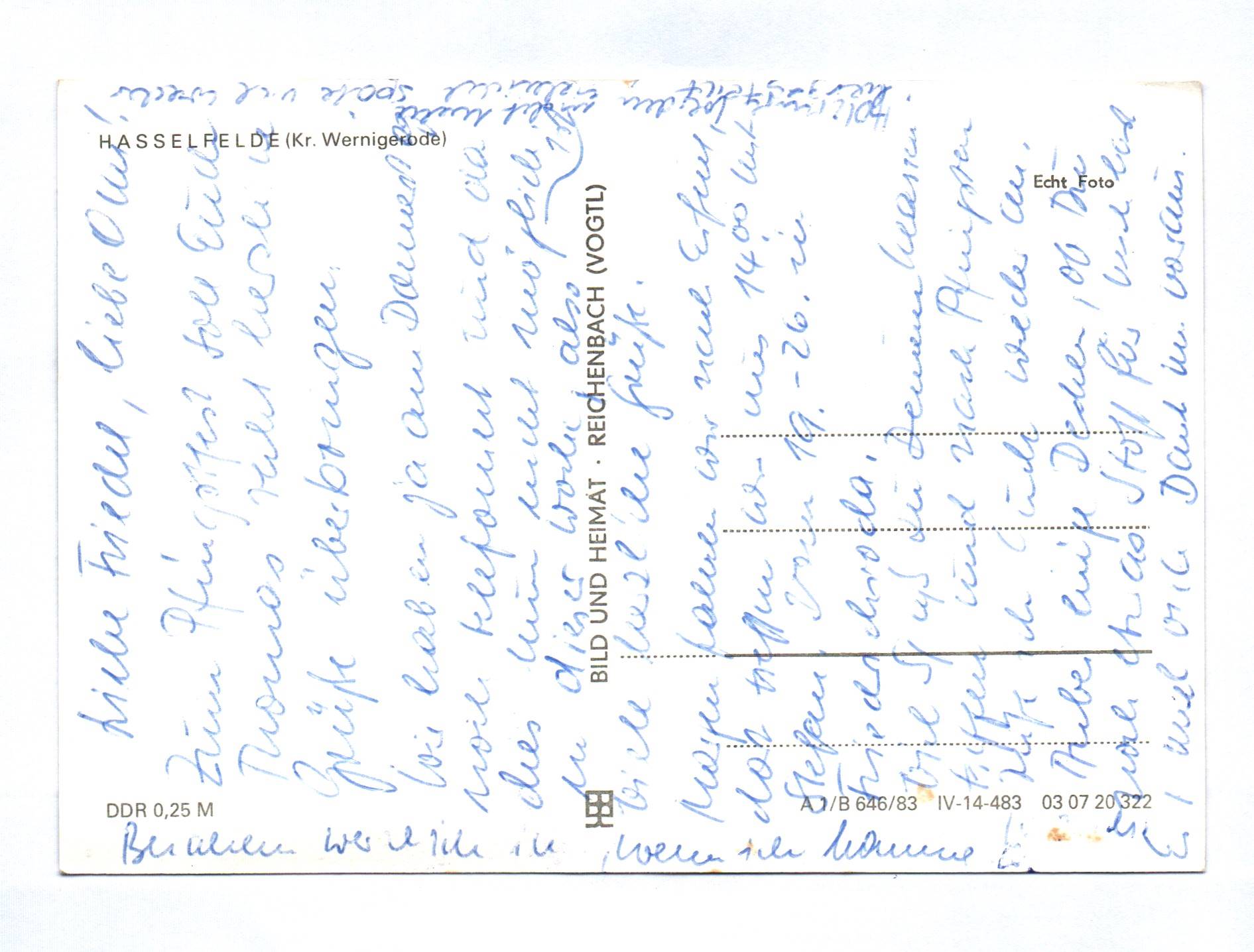 Ak Hasselfelde Harz Kreis Wernigerode DDR