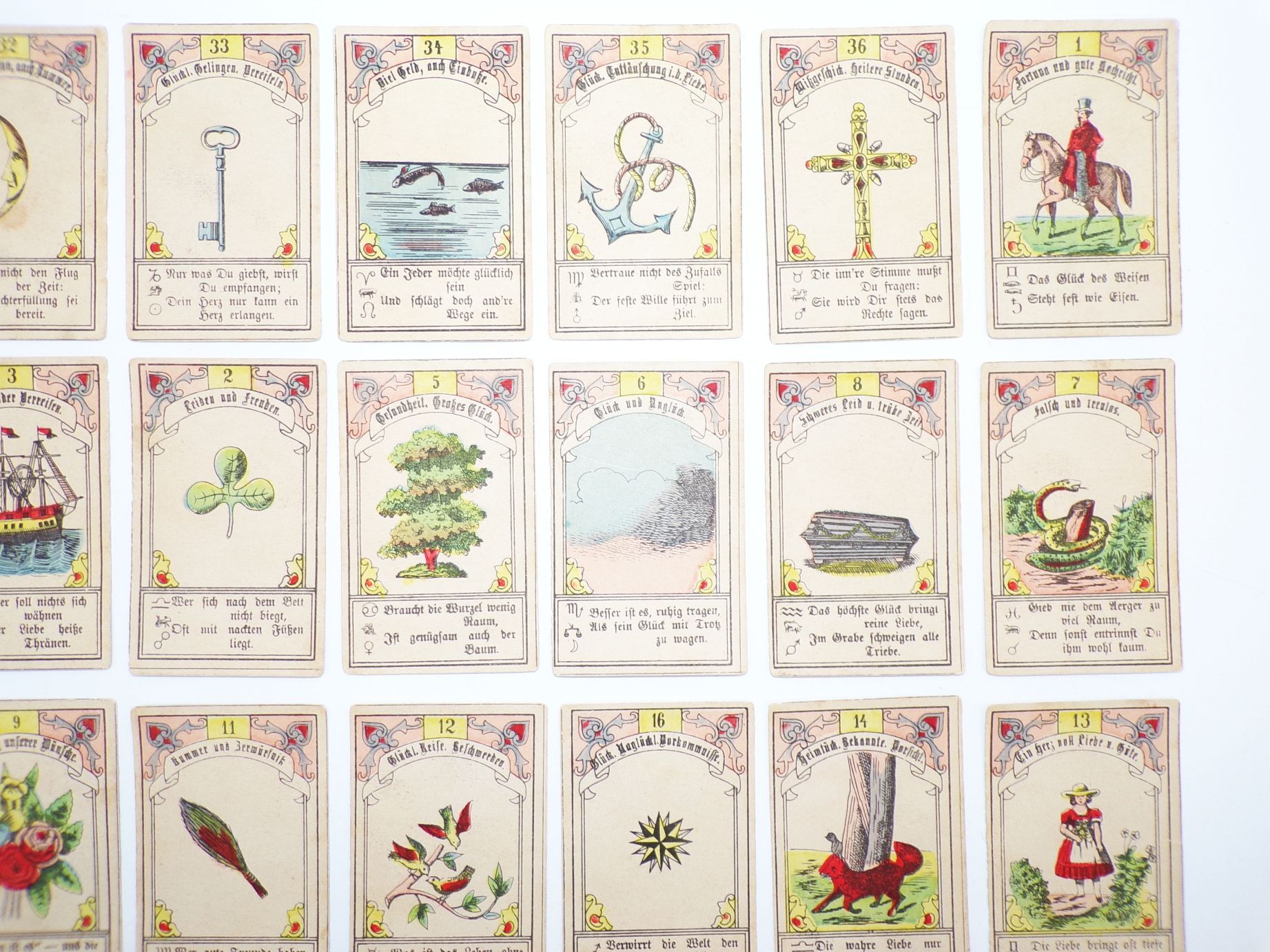 Wahrsagekartenspiel Tarot Lenormand aus Paris Ch Didot Gustav Kühn Neuruppin 