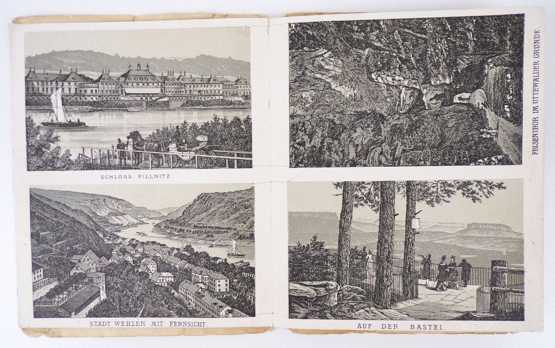 Erinnerung an die Sächsische Schweiz um 1880 Leporello 