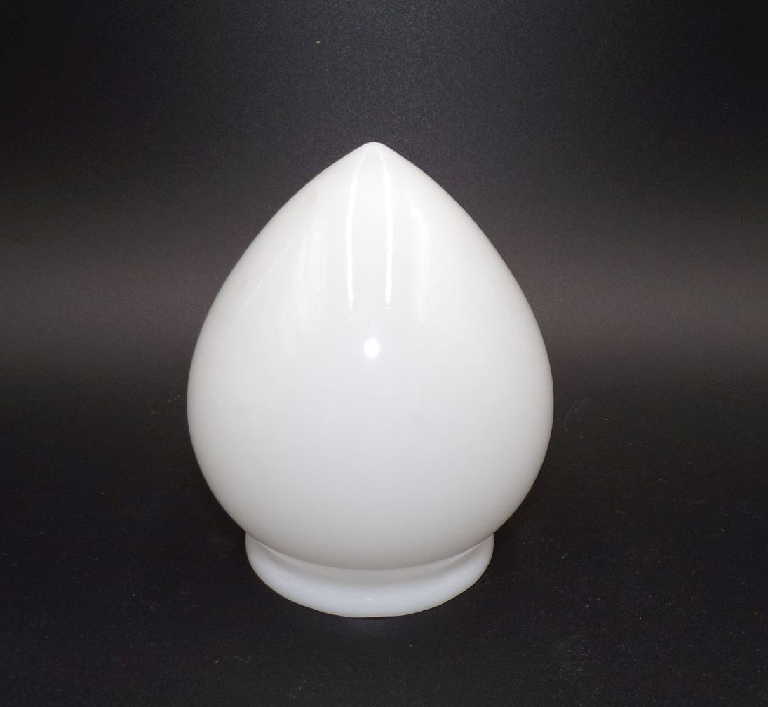 Altes Lampenglas Lampenschirm für Gaslampe Weiß Opalglas um 1900 