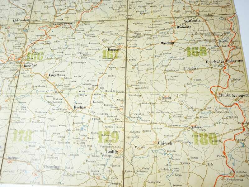 Landkarte Lichtenstadt Sonnenberg Puschwitz Buchau Böhmen Tschechien