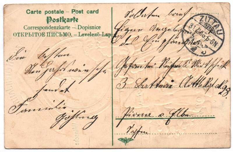 Präge Ak Zwerge und Mädchen stellen Uhr 1906 Neujahr