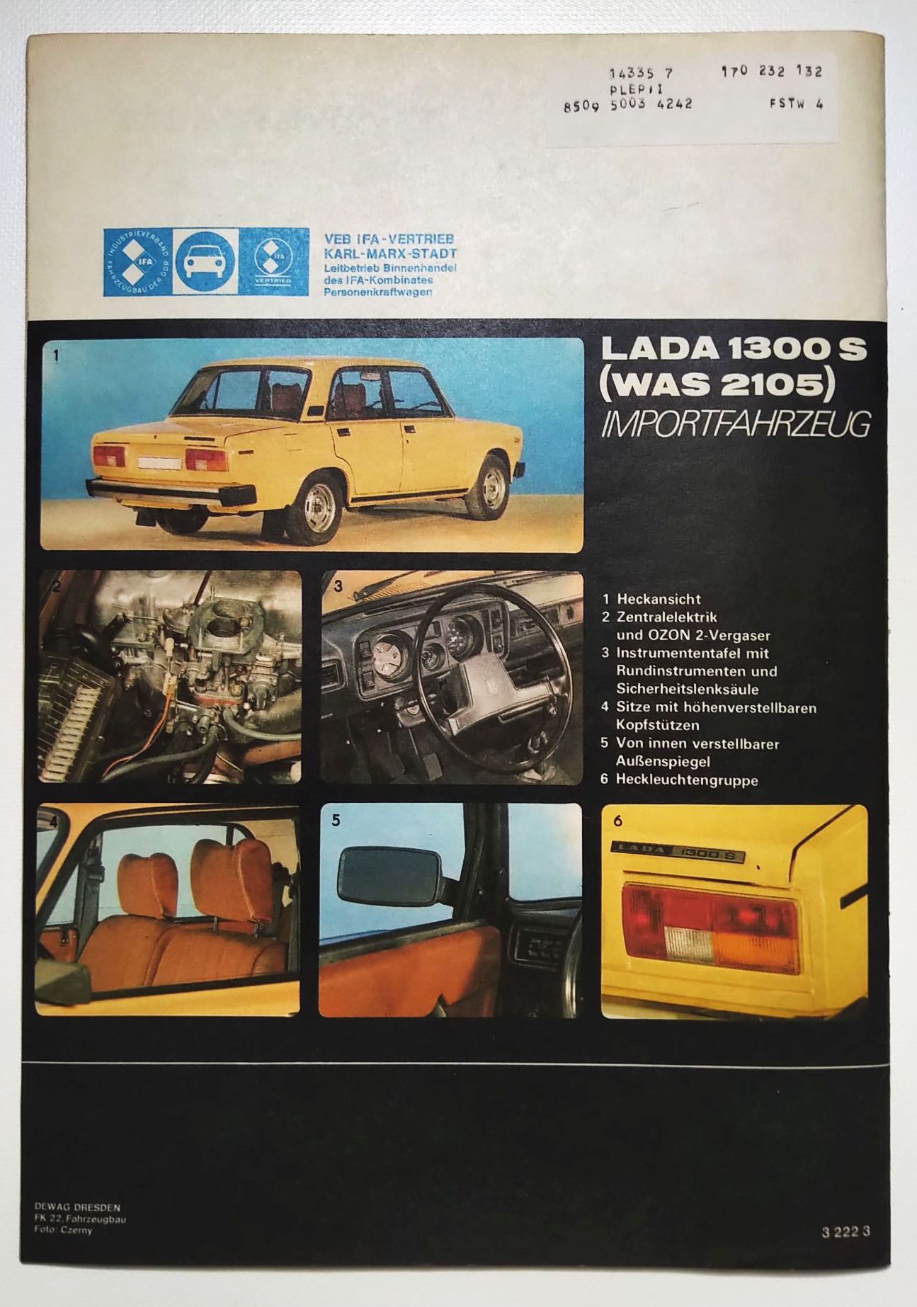 KFT Nr 7 LADA 1300S Zastava 1100 Kraftfahrzeugtechnik 1982 Zeitschrift KFT Nr 7 LADA 1300S Zastava 1100 Kraftfahrzeugtechnik 1982 Zeitschrift