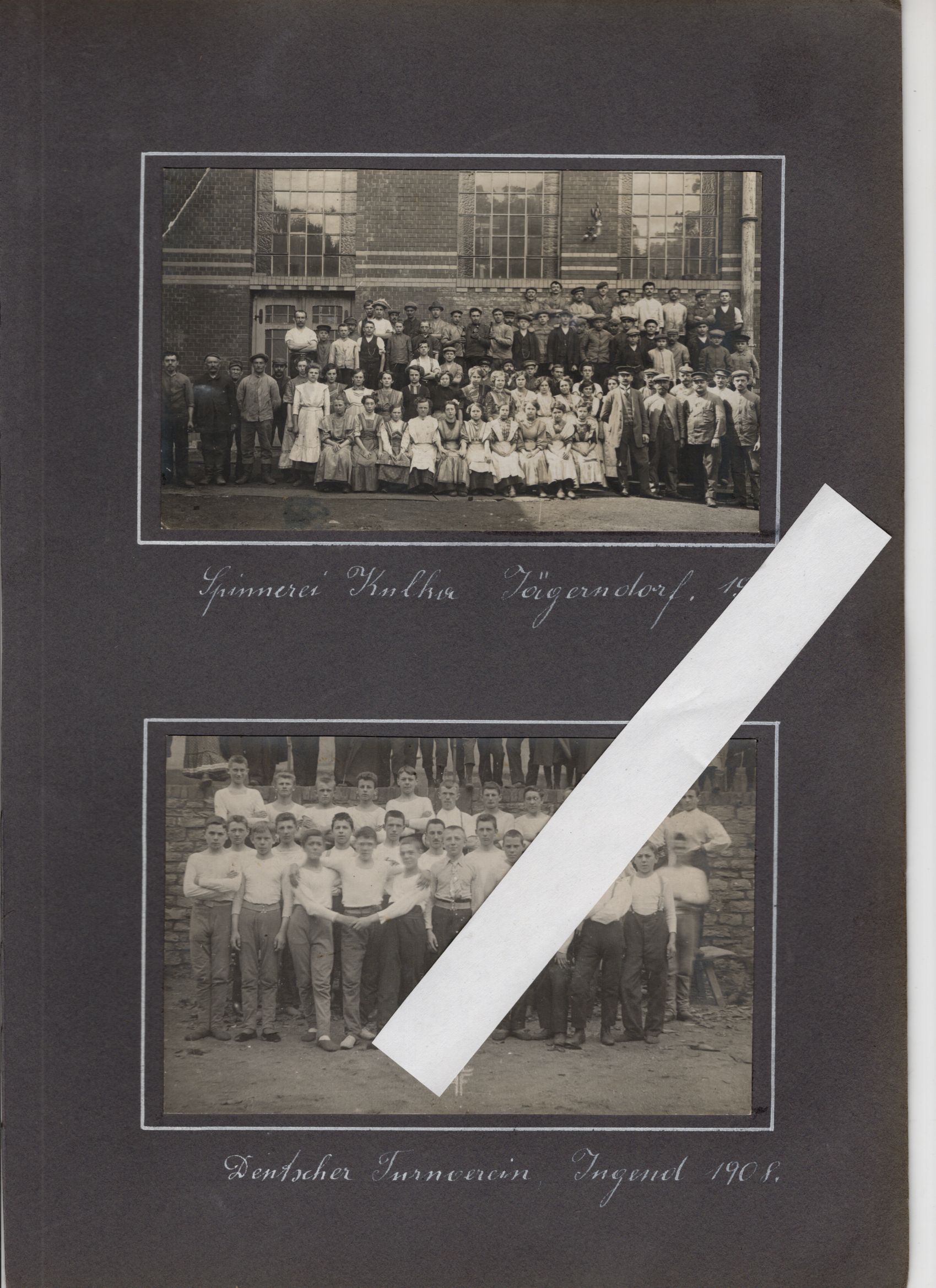 2 x Foto Kaiser Franz Josef in Reichenberg Spinnerei Jägerndorf Turnverein