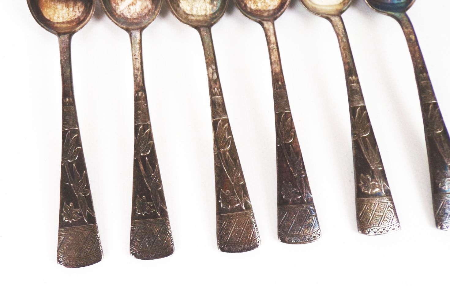 Teelöffel 6 Stück Argonit Floral Deko Antike Löffel Besteck Teelöffel 6 Stück Argonit Floral Deko Antike Löffel Besteck