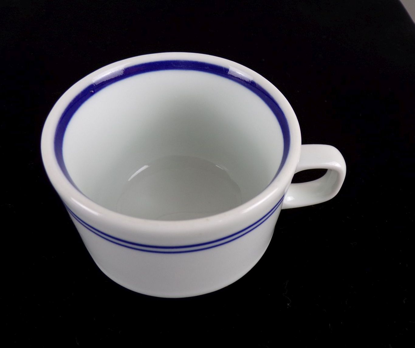 Kaffeegedeck 4 x Tasse Untertasse Blau Weiß wohl Mitropa 