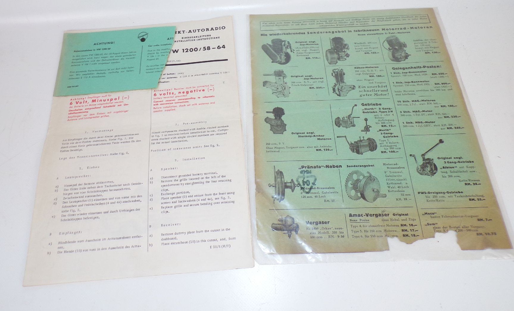 Konvolut Kfz Literatur Bücher Oldtimer Papiere 