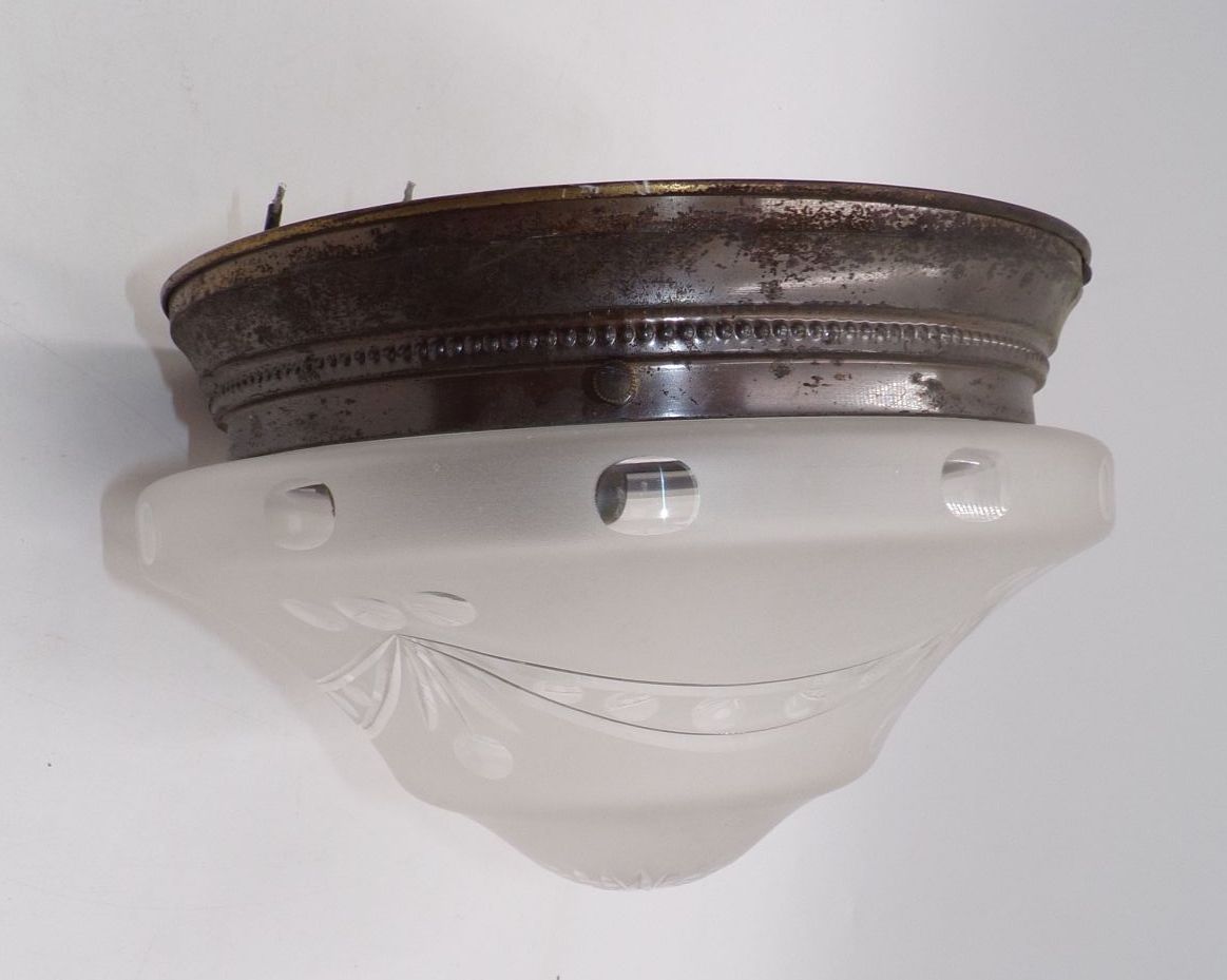 Alte Deckenleuchte geschliffenes Glas E27 um 1900 Antike Lampe Alte Deckenleuchte geschliffenes Glas E27 um 1900 Antike Lampe