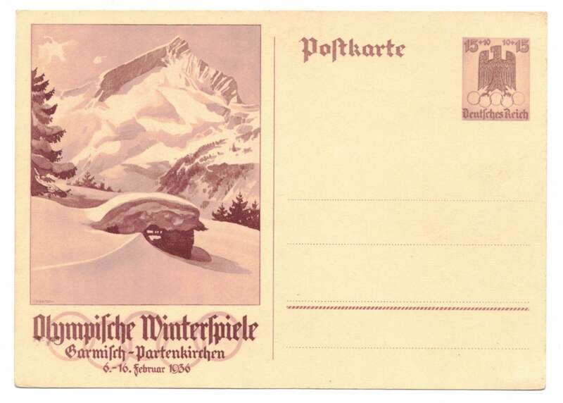Ganzsache Olympische Winterspiele Garmisch Partenkirchen 1936 Postkarte P258 B6 