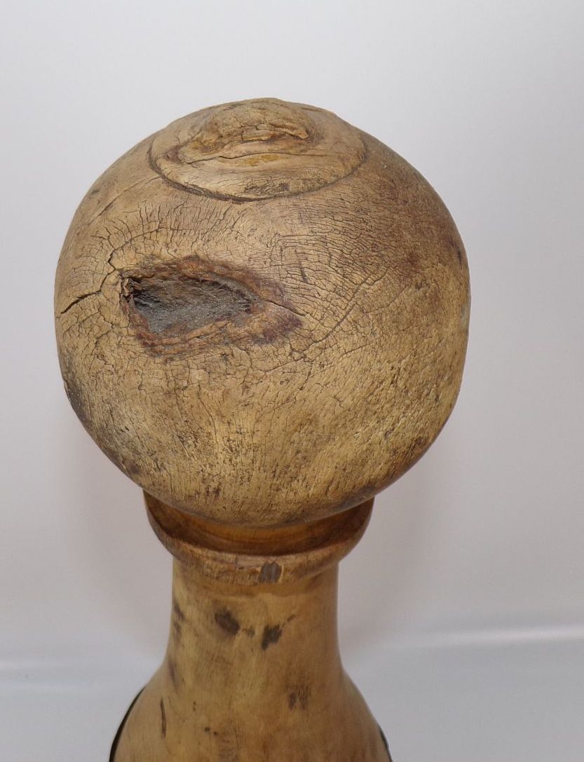 Alter Pin Holzkegel Kegeln Vintage Dekoration 