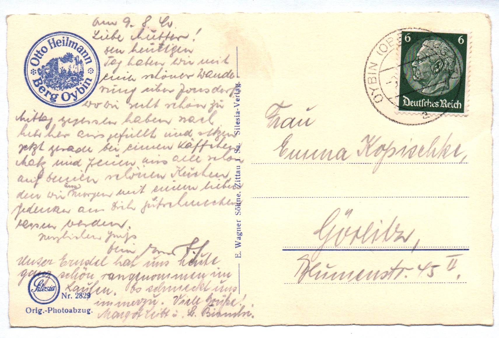 Foto Ak Oybin Talblick nach Zittau