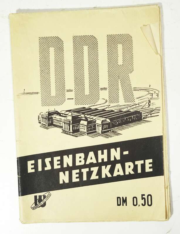 Landkarte DDR Eisenbahn Netzkarte 1951