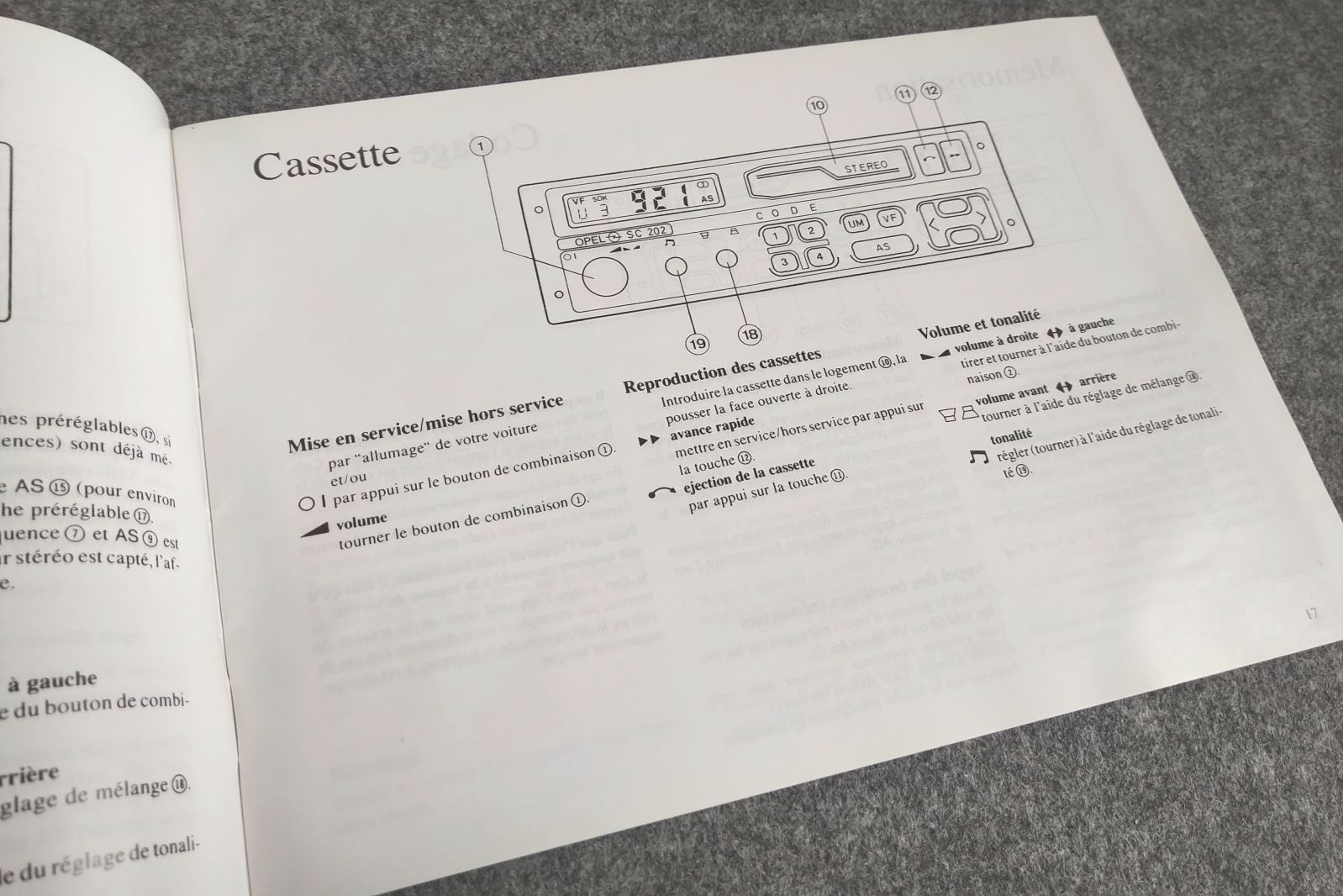 Alte Gebrauchsanweisung Opel Radio SC 202 Autoradio Alte Gebrauchsanweisung Opel Radio SC 202 Autoradio