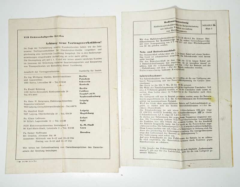 Ladefix 6,3 Gleichrichtergerät Ladegerät DDR