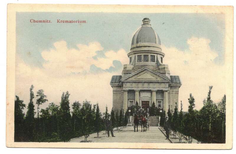 Kolorierte Ak Chemnitz Krematorium 1915
