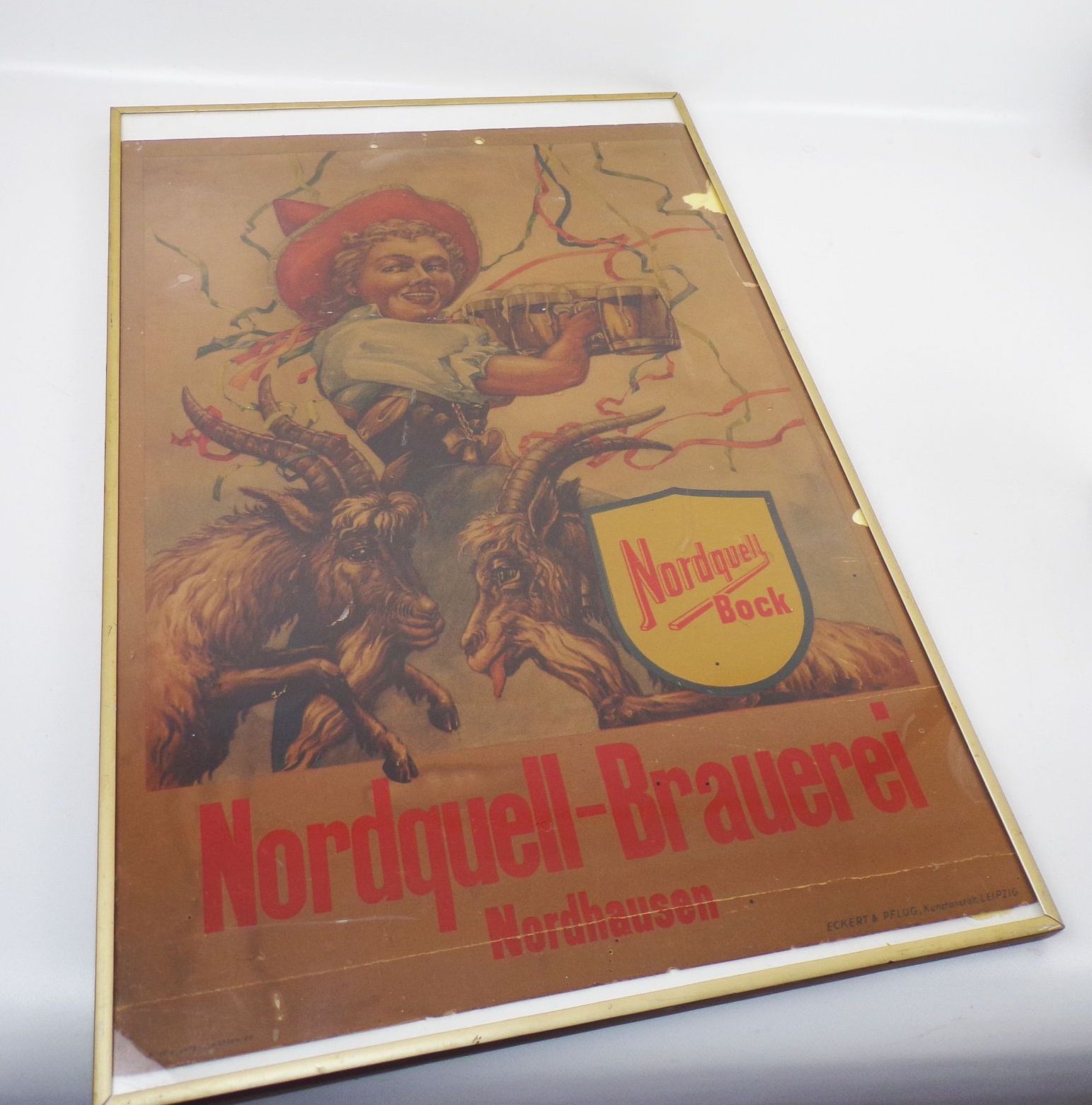 Altes Plakat Nordquell Brauerei Nordhausen Nordquell Bock Bier Reklame