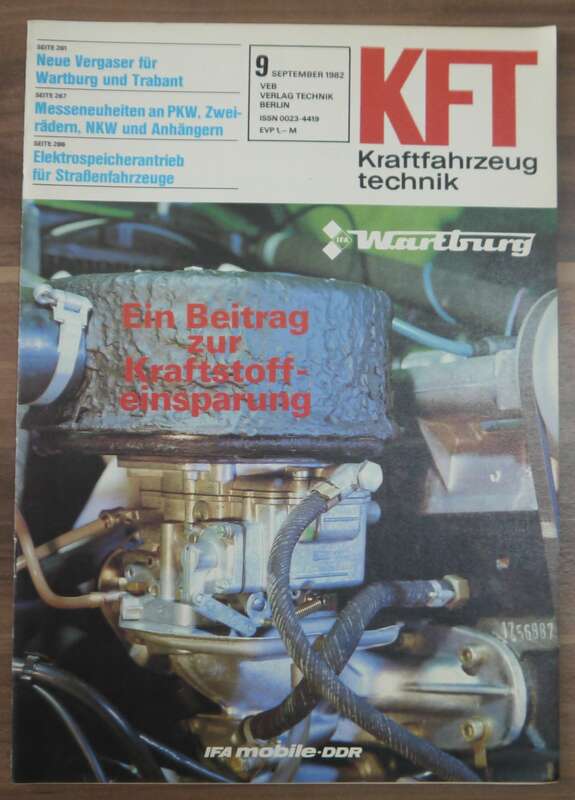 KFT Zeitschrift DDR Neue Vergaser für Wartburg und Trabant September 1982
