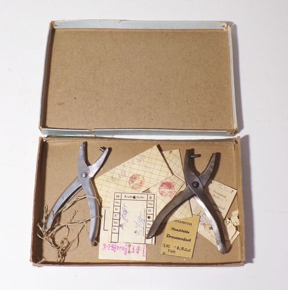 Alte Schachtel Der kleine Schaffner Elektrische Kinderbahn Famos Straßenbahn Deko