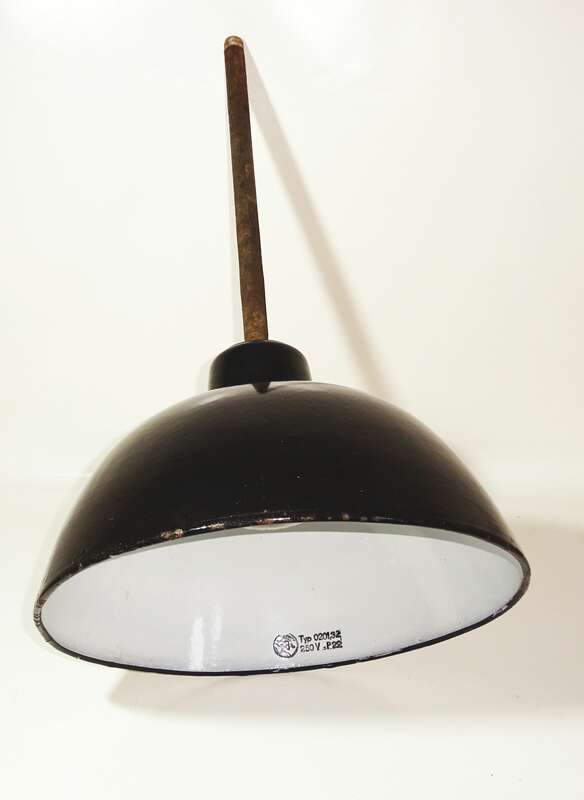 Alte Fabriklampe Emaille Lampe Deckenlampe Loft Industrie Design LBL