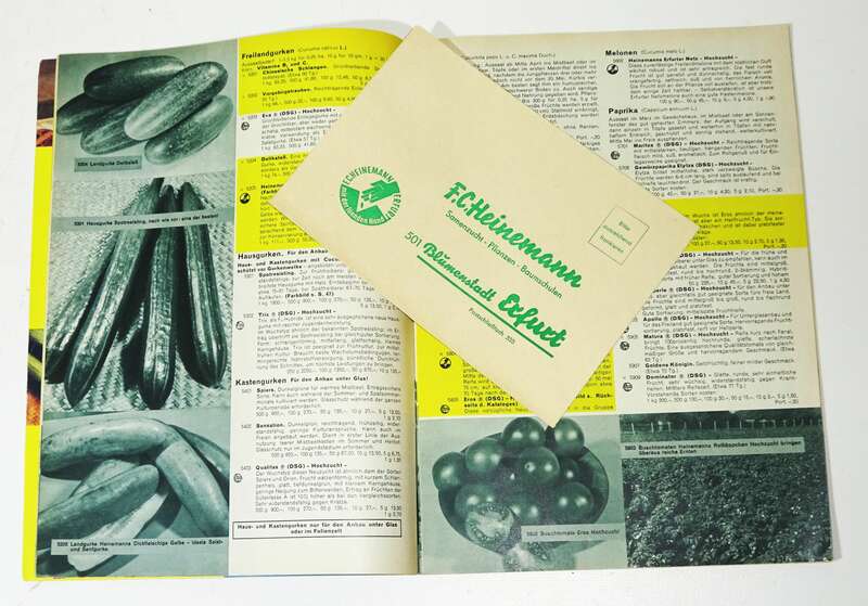 Katalog Heinemann Erfurt Saatgut Blumen Gemüse 1969 Gärtner Garten