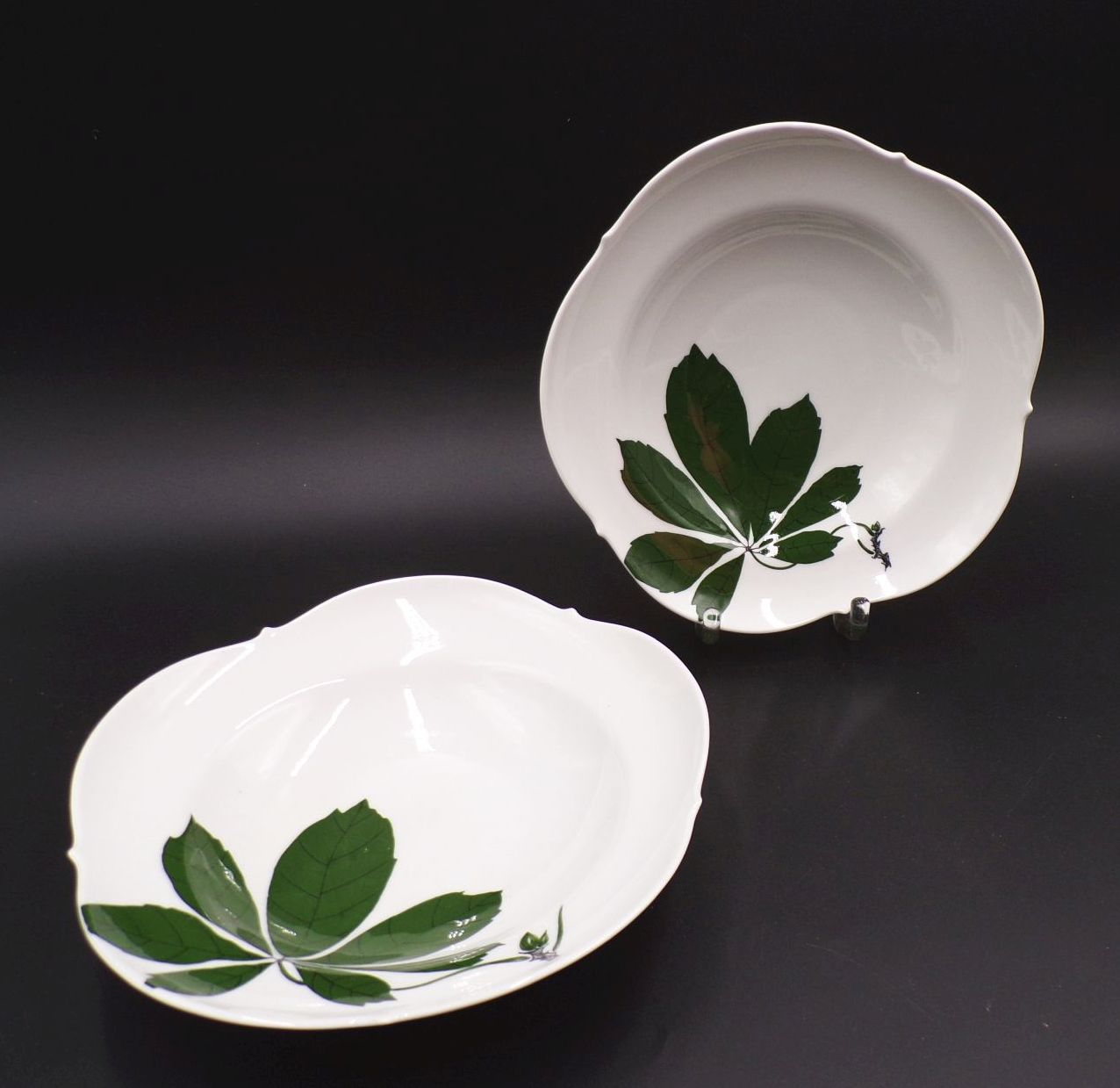 Meissen Suppenteller 2 Wahl Dekor Kastanie Laub 2 Stück 