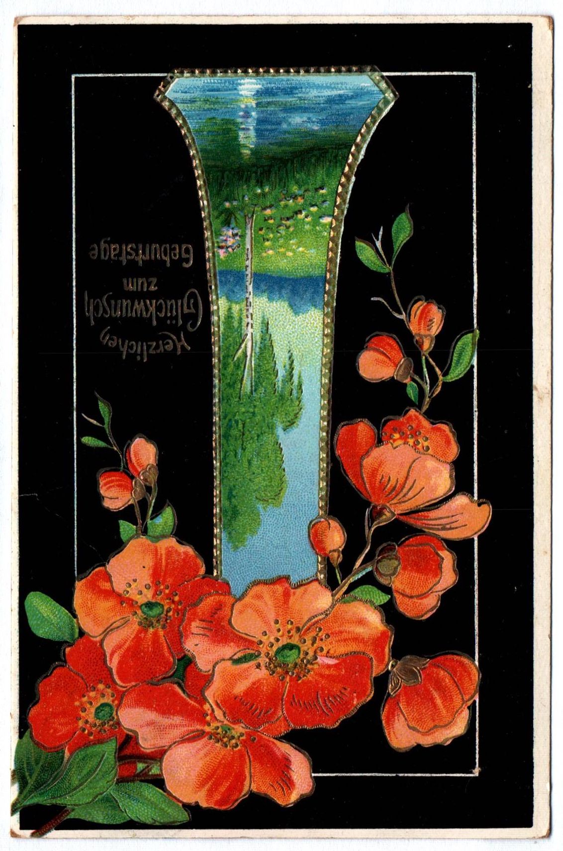 Künstler Ak Herzlichen Glückwunsch zum Geburtstage Blumen 1912 Künstler Ak Herzlichen Glückwunsch zum Geburtstage Blumen 1912