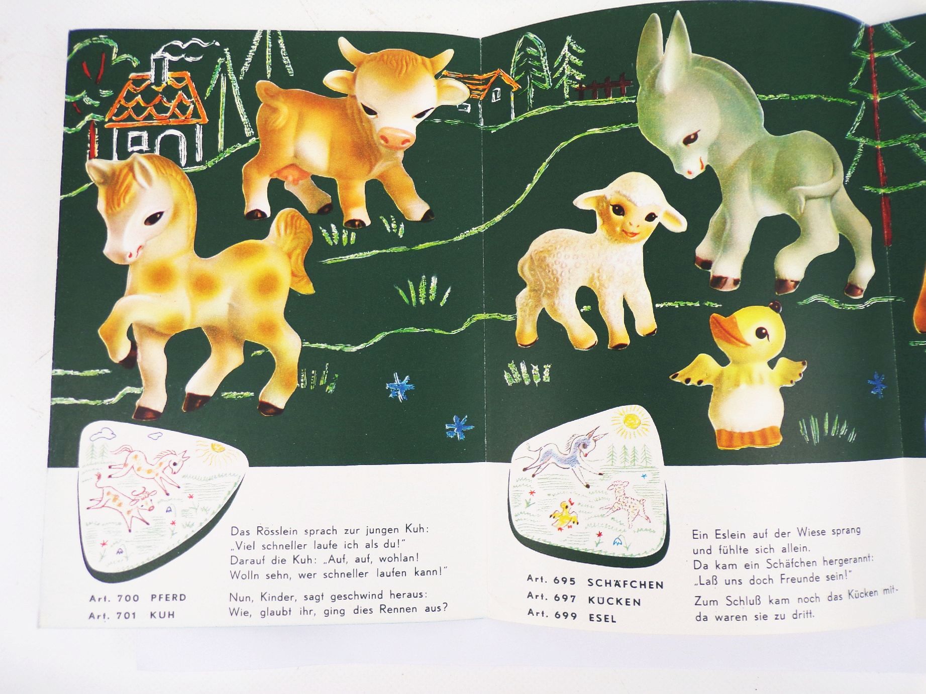 Altes Prospekt Semperit Gummitiere mit Stimme 1956 Spielzeug Altes Prospekt Semperit Gummitiere mit Stimme 1956 Spielzeug