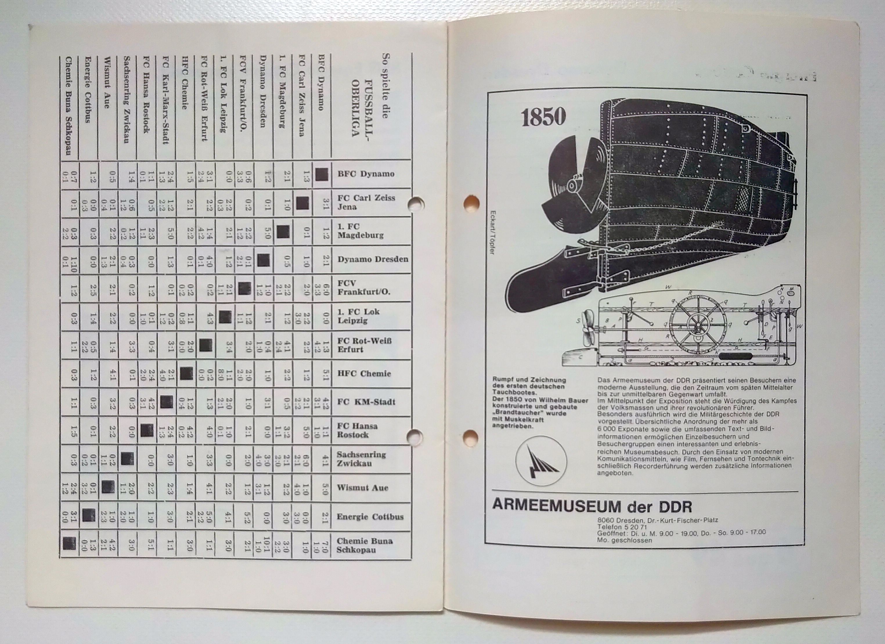Fußball Programmheft 1982 Nachwuchs Oberliga Cottbus - Dynamo Dresden