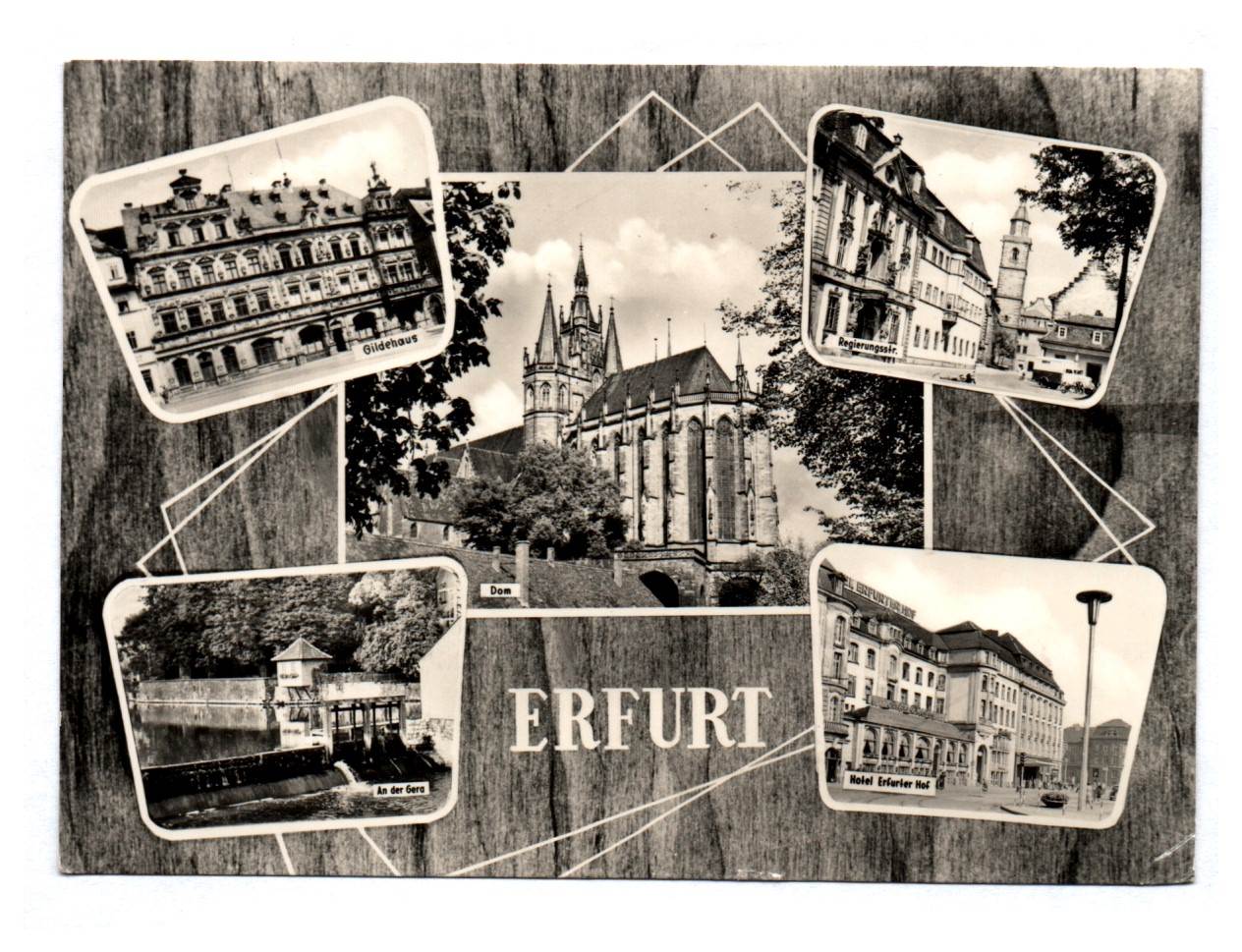 Ansichtskarte Erfurt DDR Dom Regierungsstraße Hotel Erfurter Hof 1963 Ansichtskarte Erfurt DDR Dom Regierungsstraße Hotel Erfurter Hof 1963