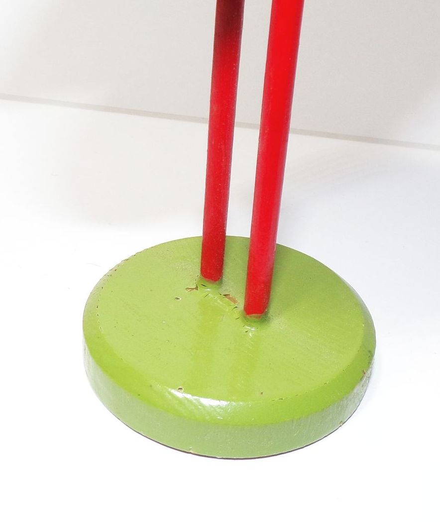 Alter Erzgebirge Klapperstorch Figur Storch Baby 