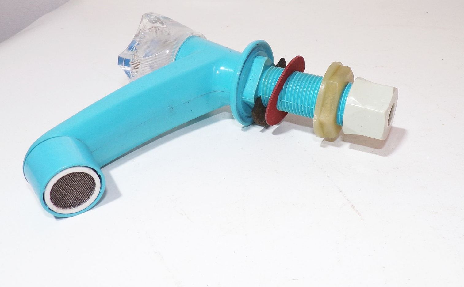 DDR Wasserhahn Blau MAW Retro Look kalt Badarmatur 