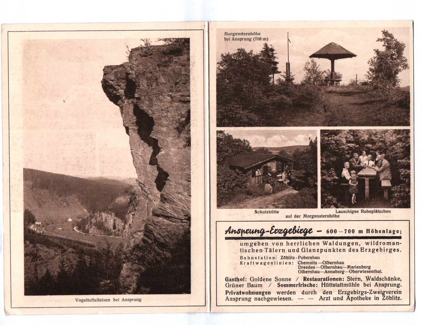 Drucksache Ansprung Erzgebirge 1932 Klappkarte Drucksache Ansprung Erzgebirge 1932 Klappkarte