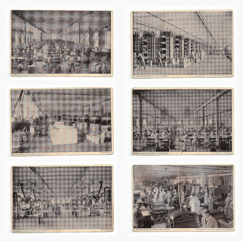 Ansichtskarten Reichardt Kakao Werk Wandsbek 6 Stück Postkarten