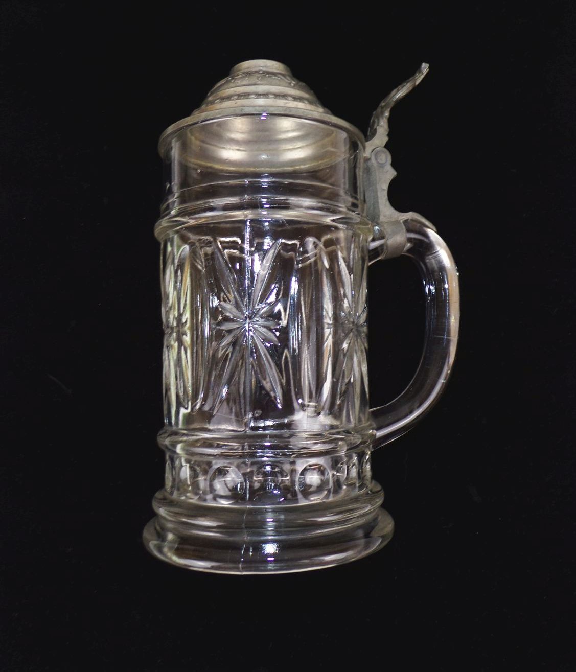 Alter Bierkrug Pressglas Zinndeckel Deko Alter Bierkrug Pressglas Zinndeckel Deko