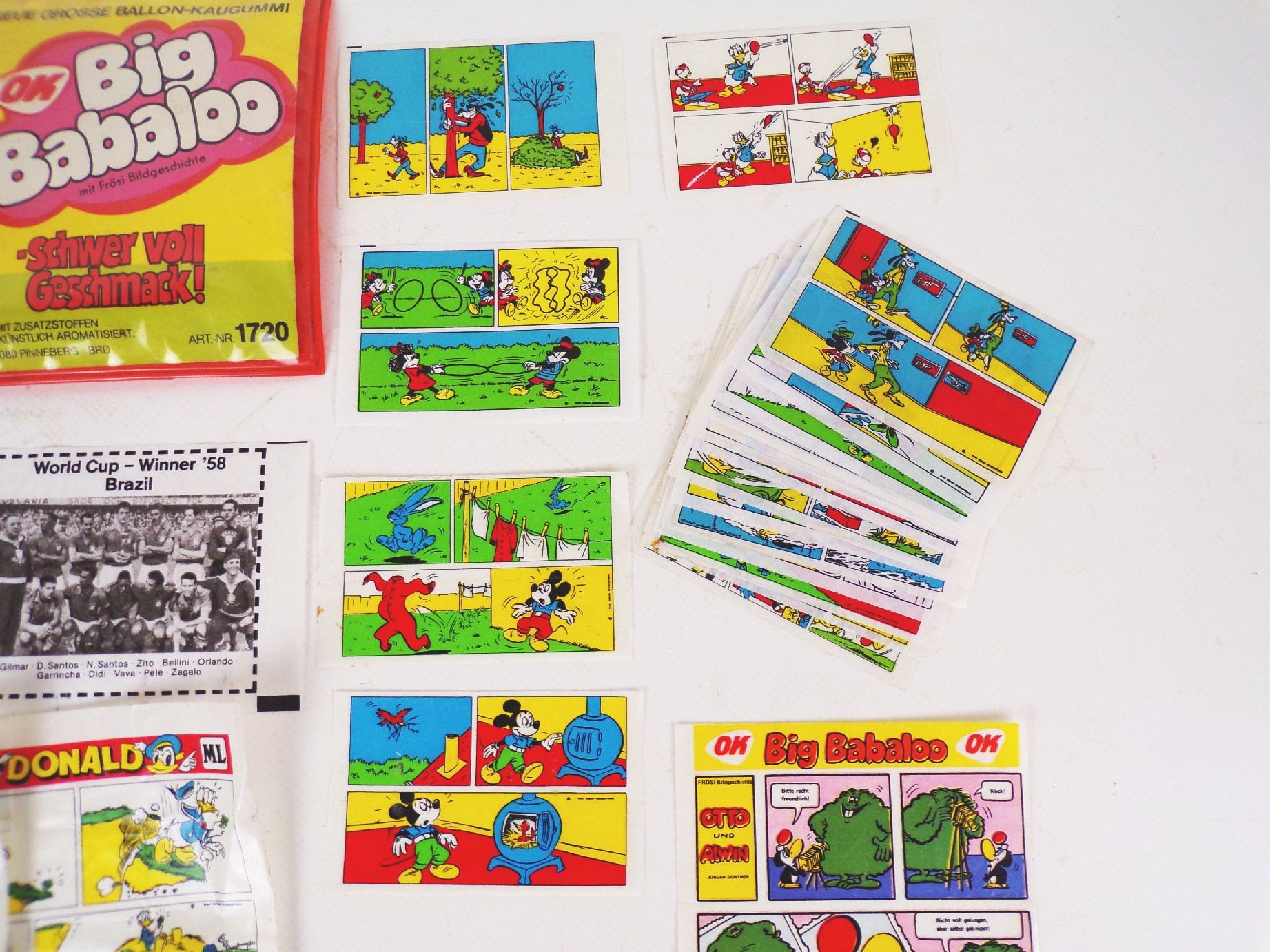 Konvolut Kaugummibilder Big Babaloo Micky Maus Donald 