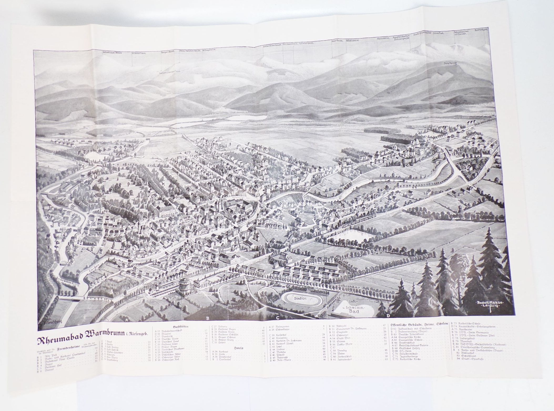 Altes Prospekt Warmbrunn Riesengebirge Schlesien Beilagen 1938 Cieplice
