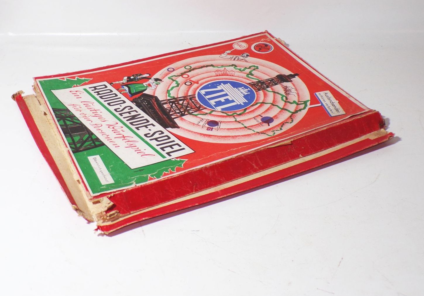 Radio Sende Spiel Würfelspiel Spielbrett 1930er