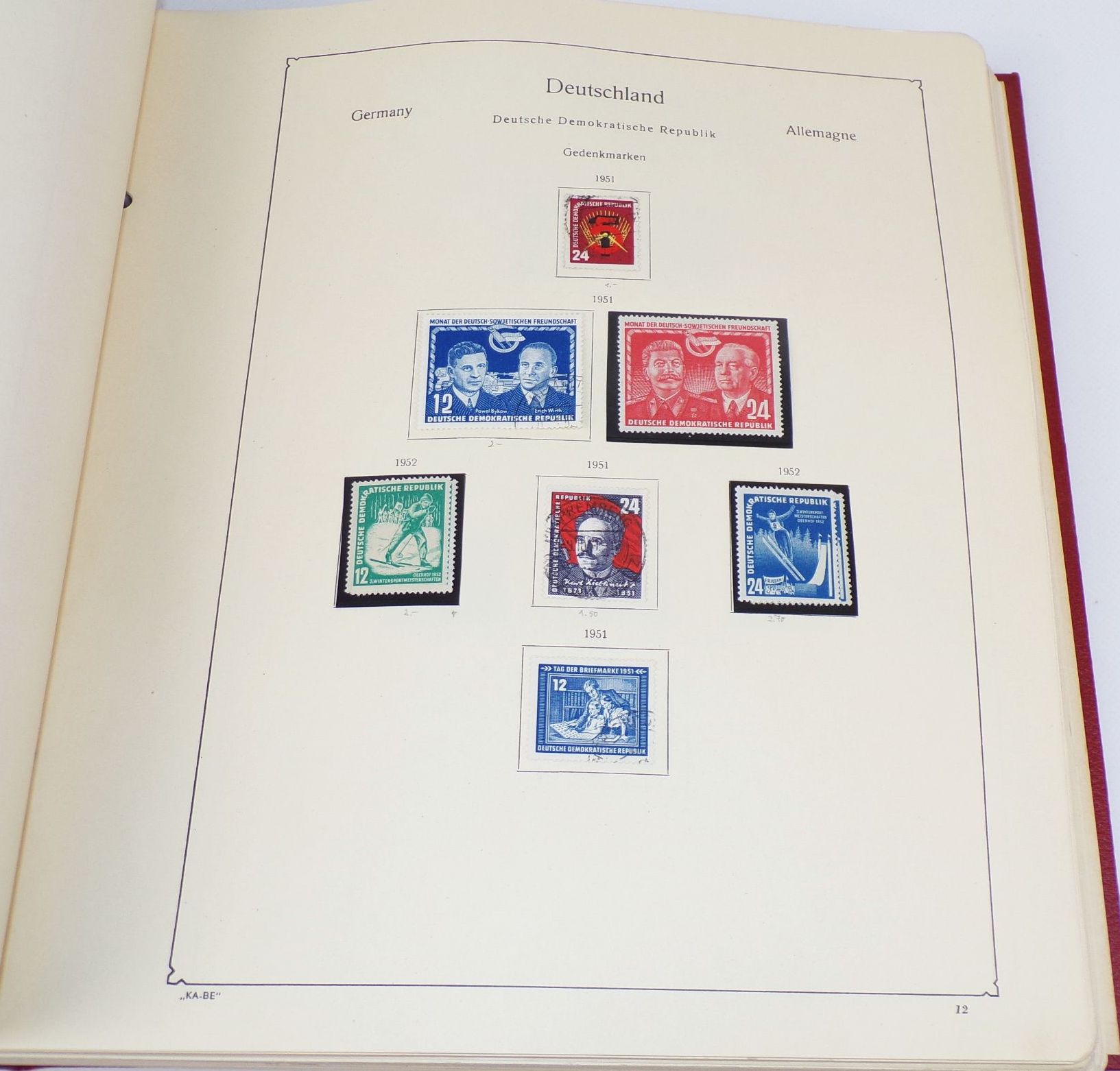 Kabe Album SBZ DDR 1949 bis 1968 Briefmarken Mao Schiller Köpfe