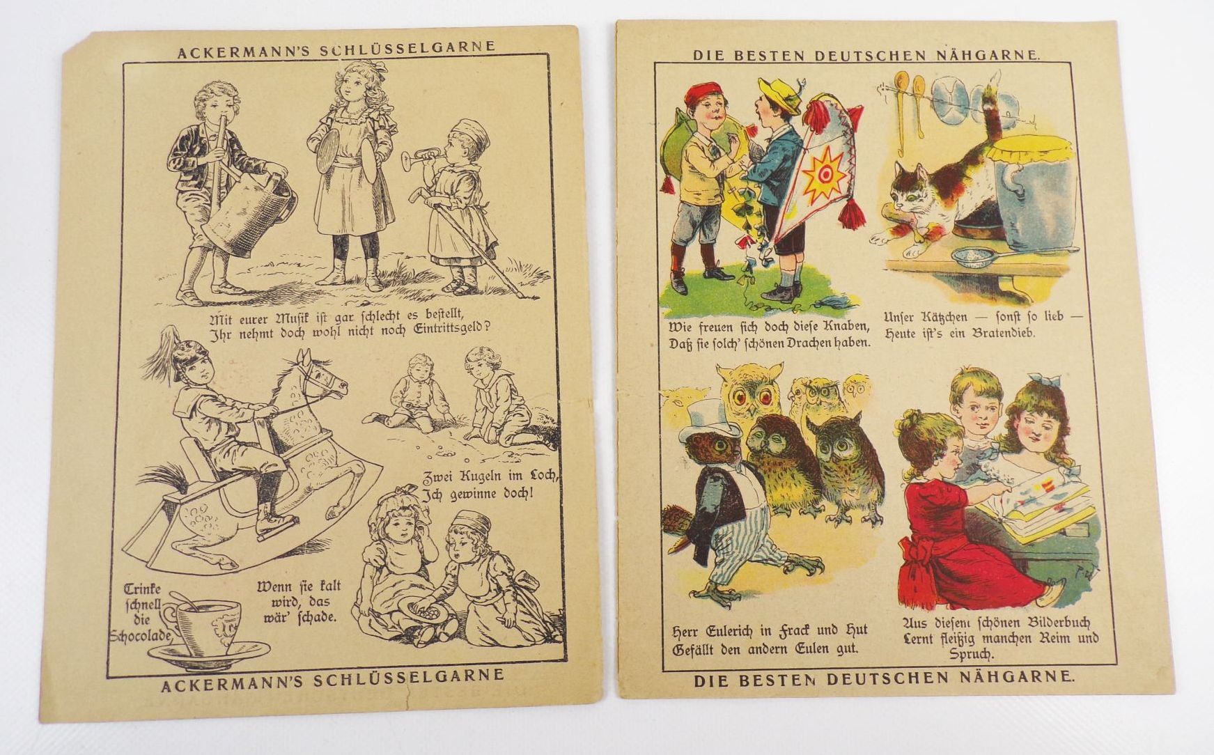 Ackermann Schlüsselgarne Reklame Kinderheft Viele schöne Bilder um 1900