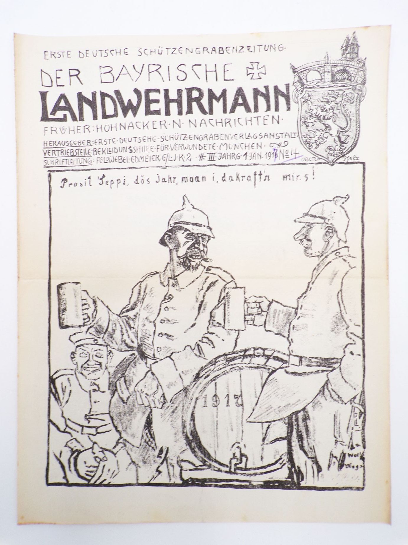 Der bayerische Landwehrmann Landwehr Infanterie Regiment 2 Bayern Nr 4 